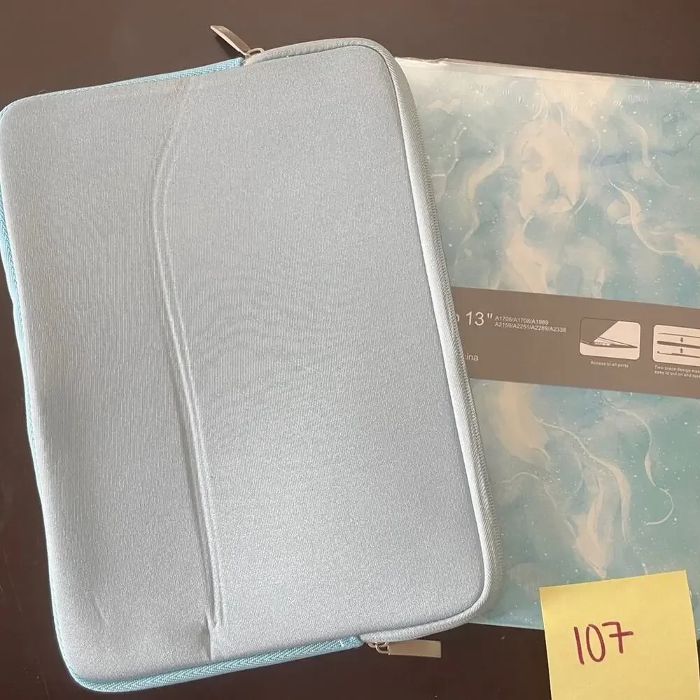 MacBook New Pro 13” shell and light blue soft case